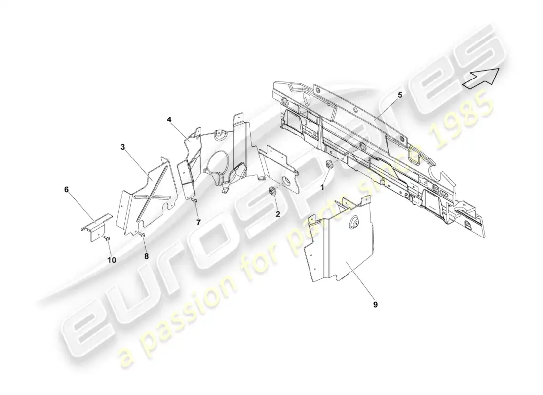 lamborghini lp570-4 sl (2014) escudo térmico diagrama de piezas