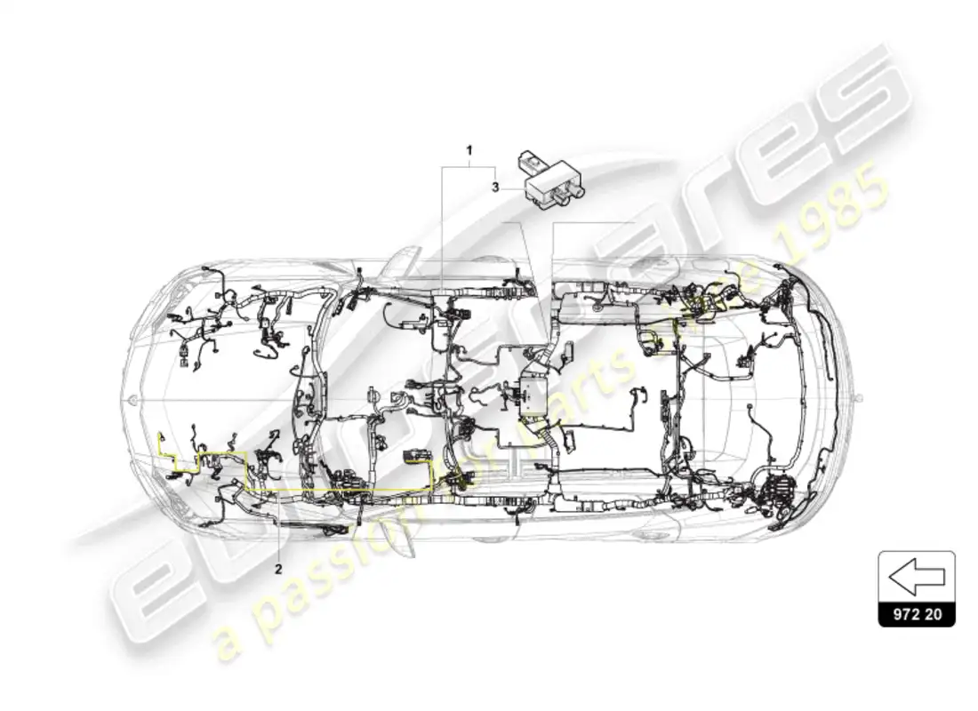 lamborghini urus s (2024) wiring harness for interior diagrama de piezas