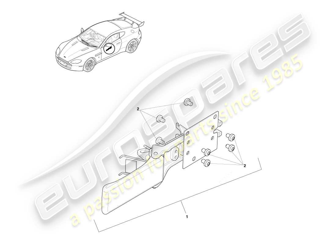 aston martin v8 vantage (2005) conjunto de manija, diagrama de pieza gt8