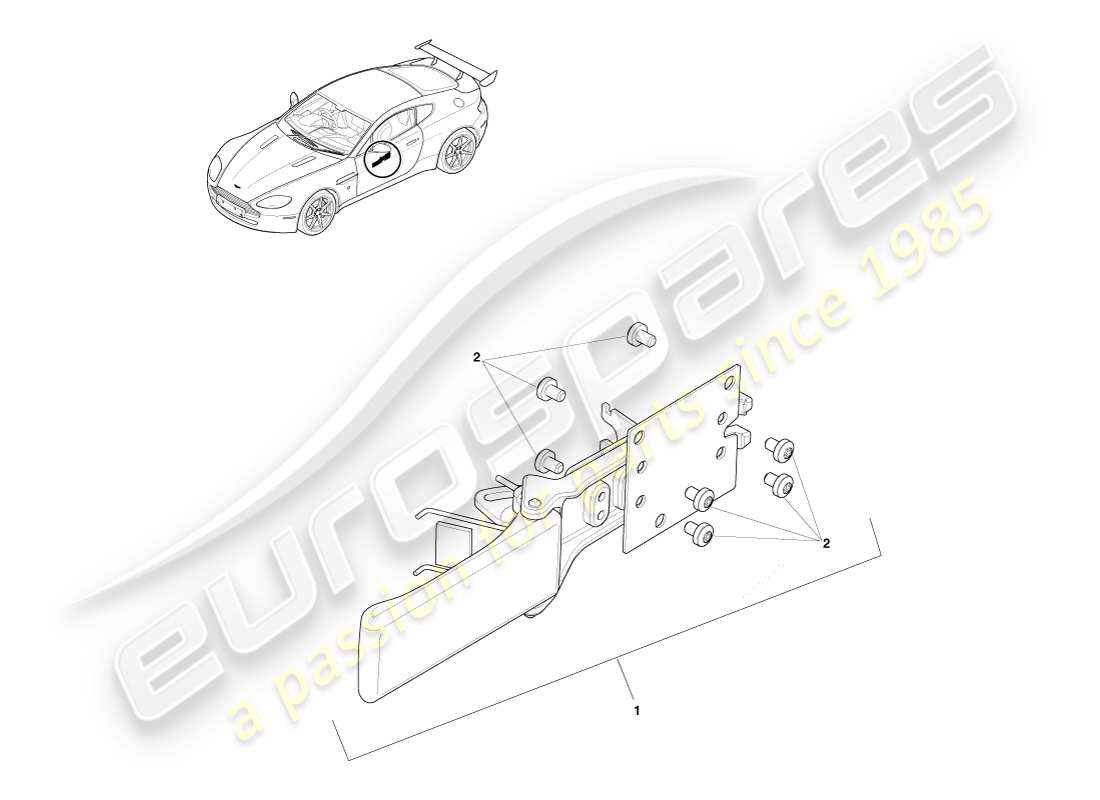 aston martin v8 vantage (2007) conjunto de manija, diagrama de pieza gt8