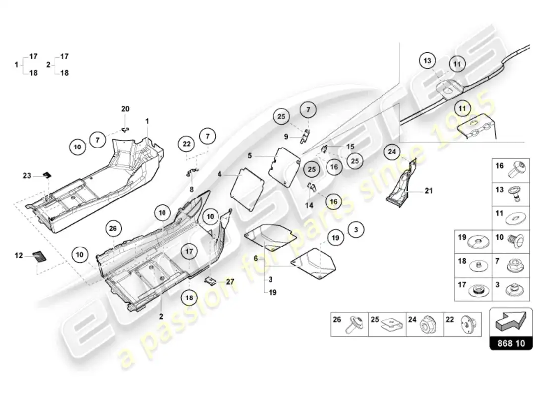lamborghini sto (2024) noise insulation plate diagrama de piezas