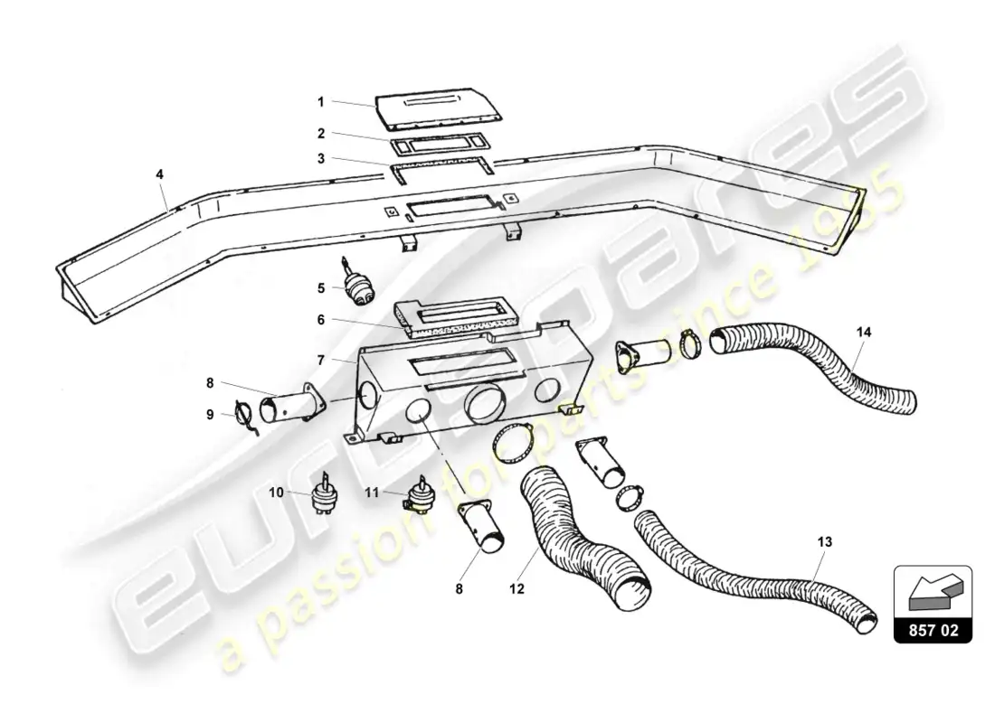 lamborghini countach 25th anniversary (1989) transportadores de aire diagrama de piezas