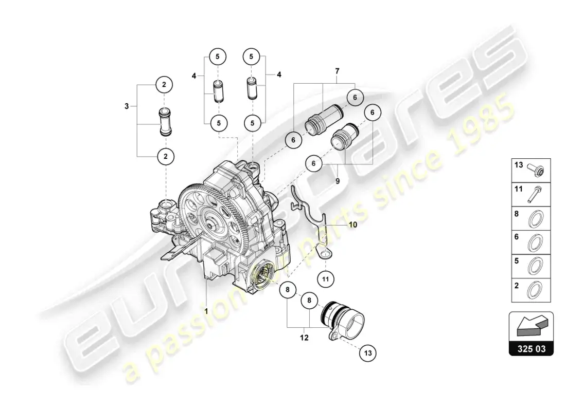 lamborghini tecnica (2023) unidad de control hidráulico diagrama de piezas