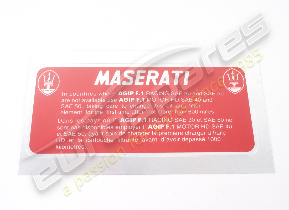 nueva maserati etiqueta de aceite agip. número de parte mst002 (1)