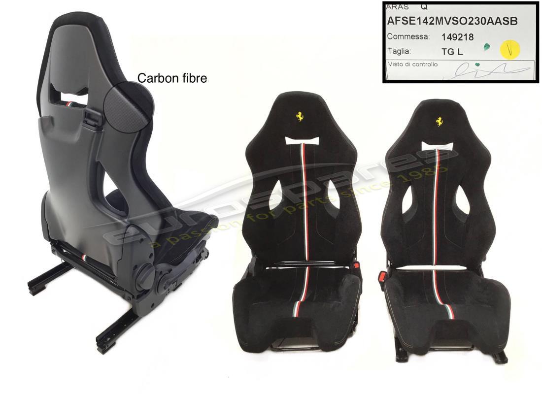 usado ferrari 488 pista rhd black racing seats. número de parte 781201000 (9)