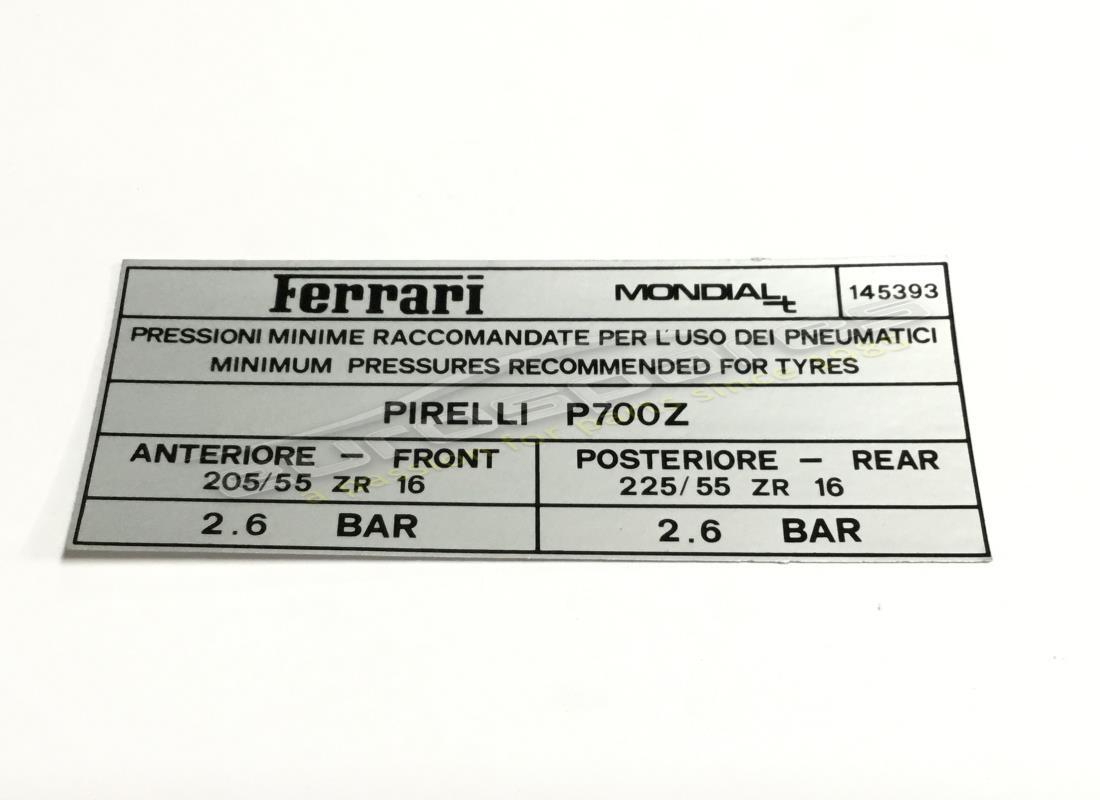 nueva ferrari etiqueta de inflado de neumáticos pirelli. número de parte 145393 (1)