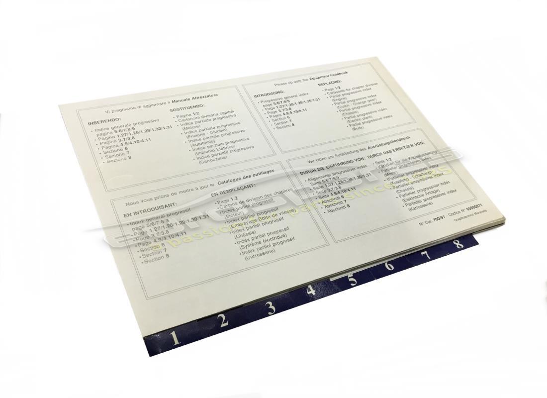 nuevas hojas de actualización del manual de herramientas ferrari. número de parte 95990971 (1)