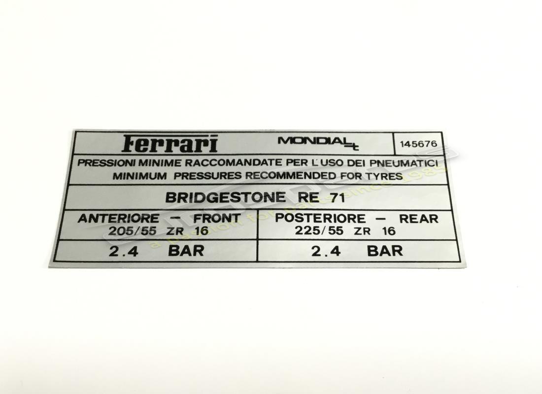 nueva ferrari etiqueta de inflado de neumáticos bridgestone. número de parte 145676 (1)