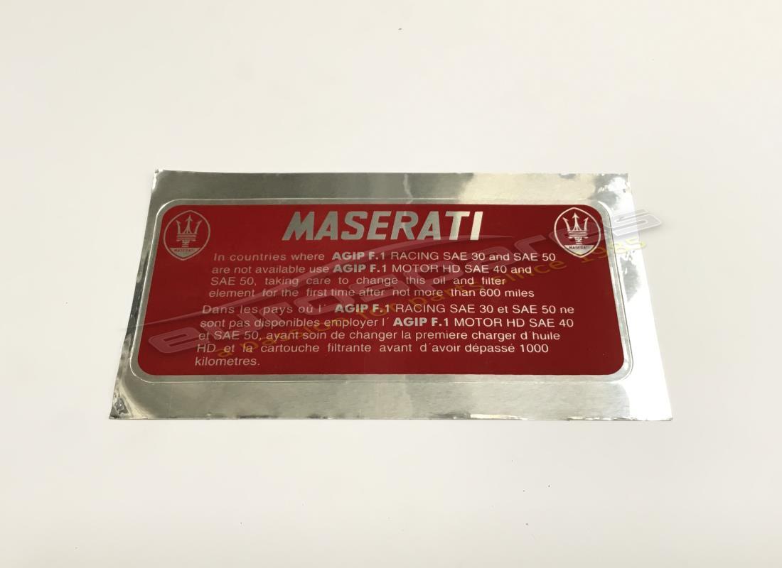 nueva maserati etiqueta de aceite agip. número de parte mst002 (1)