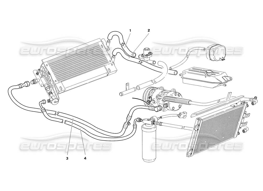 lamborghini diablo sv (1999) diagrama de piezas de control de clima (válido para gb y australia: 1999 de julio)