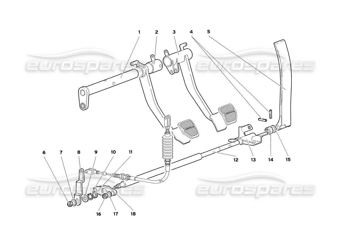 lamborghini diablo sv (1999) pedales (válido para gb y australia: 1999 de julio) diagrama de piezas