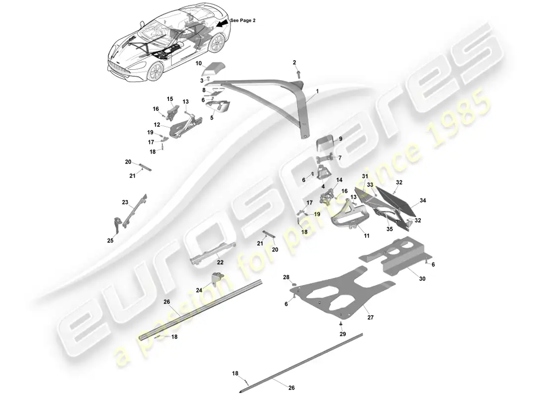 aston martin vanquish (2013) piezas auxiliares, cupé 14.5my, página 1 diagrama de piezas