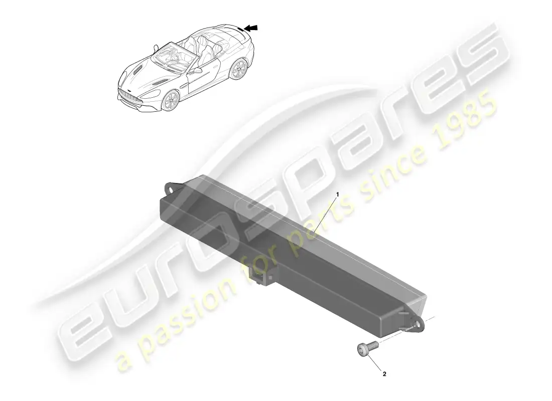 aston martin vanquish (2013) luz de freno montada en alto, volante diagrama de piezas