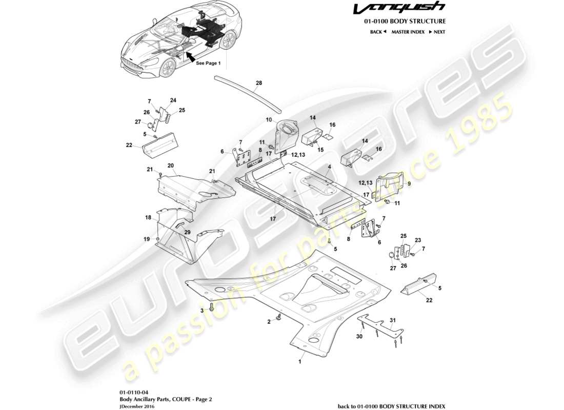 aston martin vanquish (2015) piezas auxiliares, cupé, página 2 diagrama de piezas
