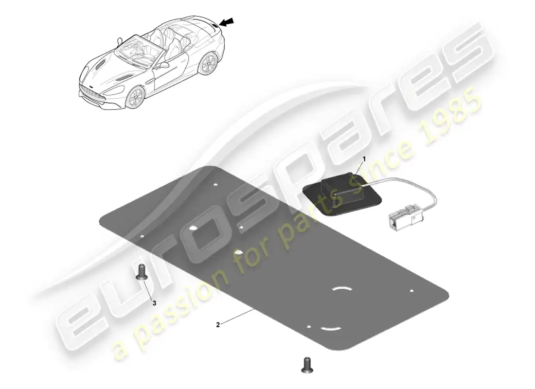 aston martin vanquish (2014) antena gps, volante diagrama de piezas