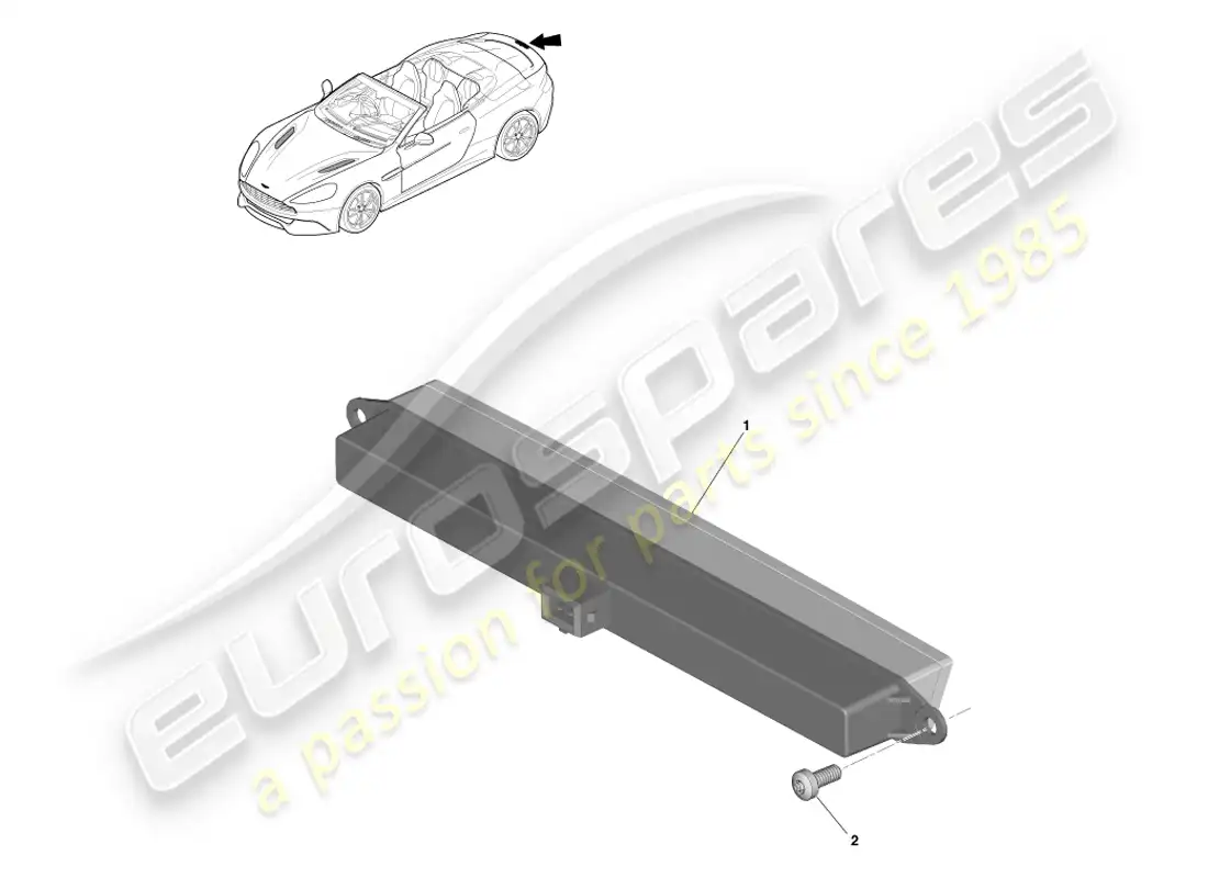 aston martin vanquish (2014) luz de freno montada en altura, volante diagrama de piezas