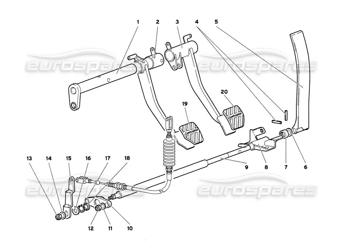 lamborghini diablo 6.0 (2001) pedales (válido para gb y australia: 2001 de marzo) diagrama de piezas