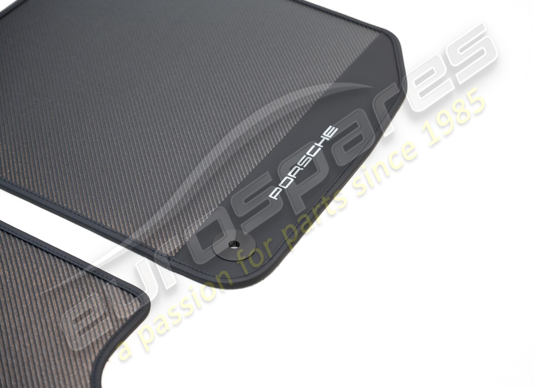 nuevo porsche carbono alfombras de piso con borde de cuero. número de pieza 9y0044844 (3)