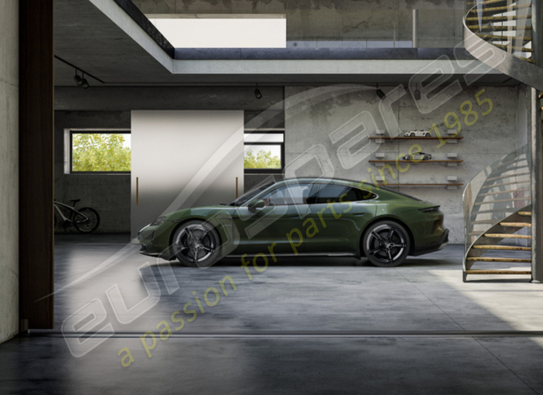nuevo porsche 21-inch juego de llantas y neumáticos de verano mission e design - pintado en negro (alto brillo). número de parte 9j1073663kb (2)