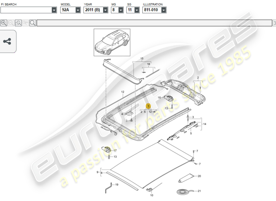 nuevo cuadro porsche. número de parte 958877049 (1)