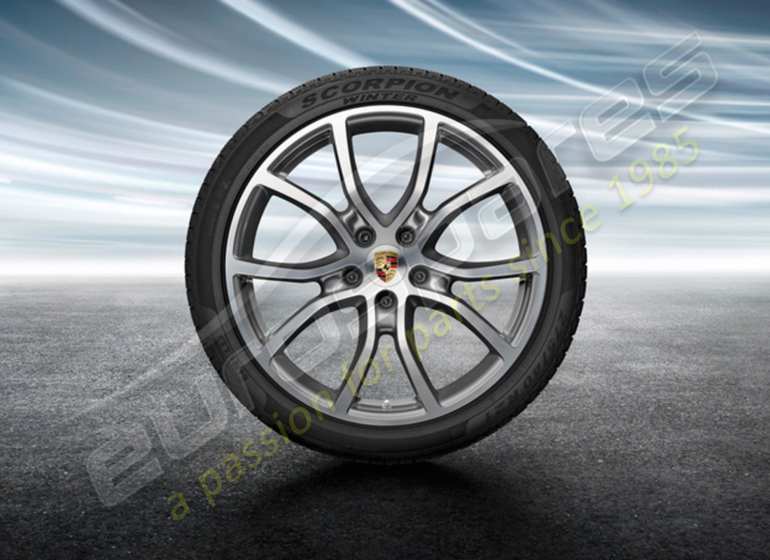 nuevo juego de ruedas y neumáticos de invierno de diseño exclusivo de porsche 21 pulgadas. número de pieza 9y0044615j (1)