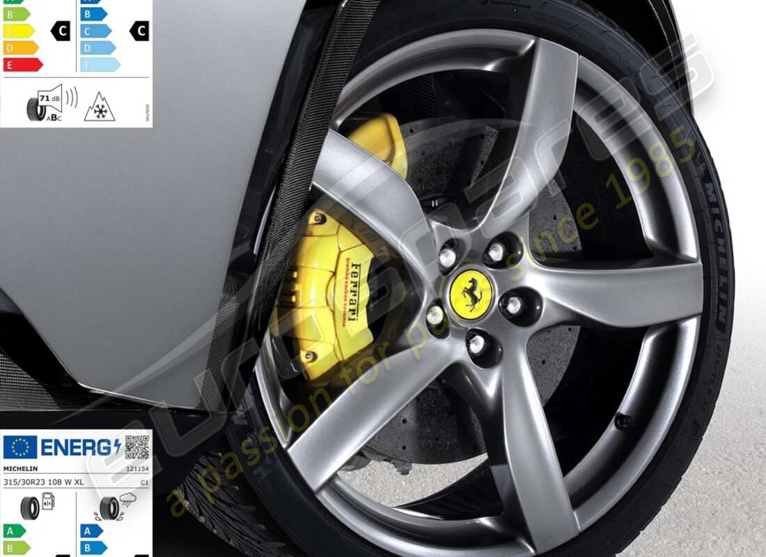 nuevo juego de invierno ferrari ruedas con neumáticos michelin. número de pieza 70005708 (1)