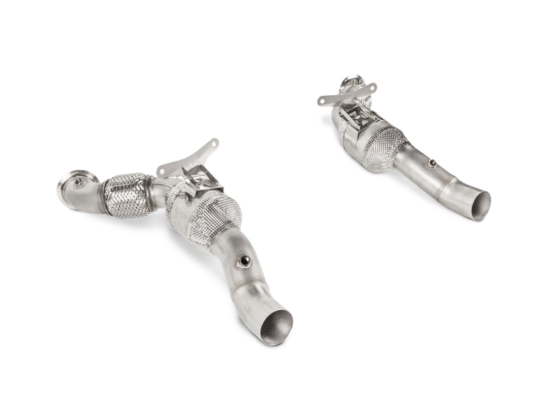 nuevo akrapovic ferrari 488 gtb / 488 spider | conjunto de tuberías de enlace sin catálogo (ss). número de pieza lfess2 (1)
