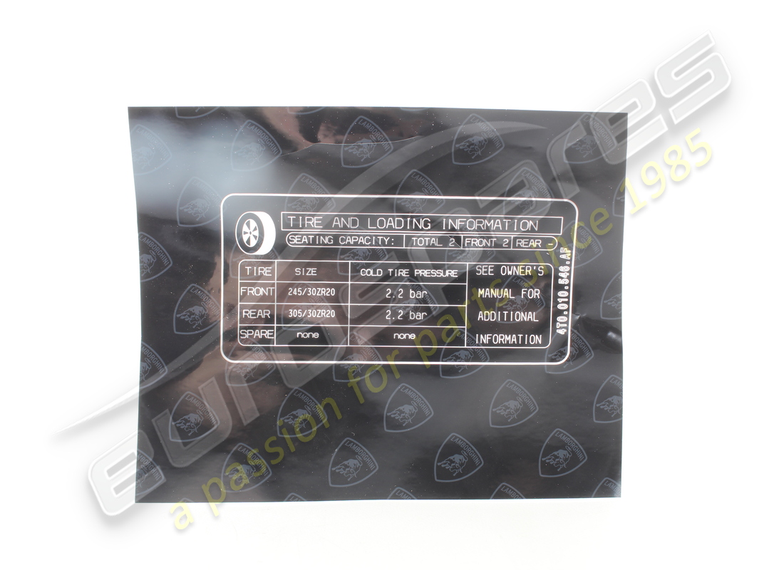 NUEVO LAMBORGHINI NEUMÁTICO TARGH PNEUM. NÚMERO DE PIEZA 4T0010546AF (1) nuevo lamborghini neumático targh pneum. número de pieza 4t0010546af (1)