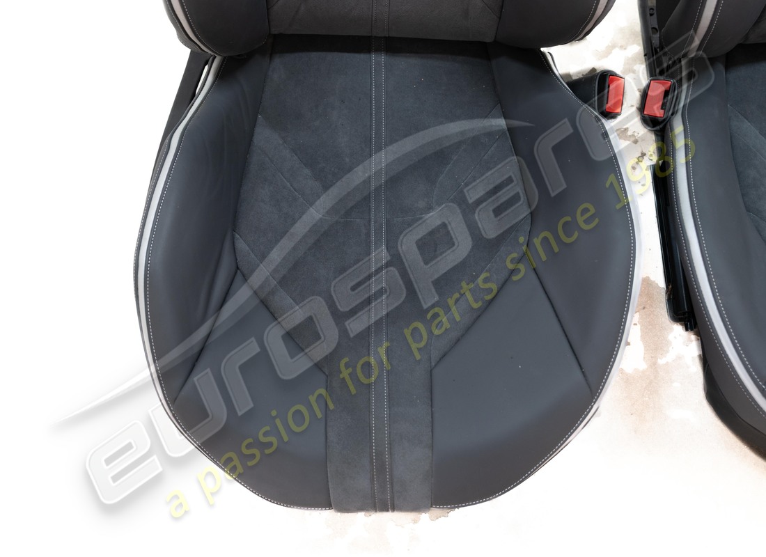 damaged eurospares full electric std style seats with alcantara centre & leather bolsters, horse stitched on headrest,. part number eap1563082 (6)