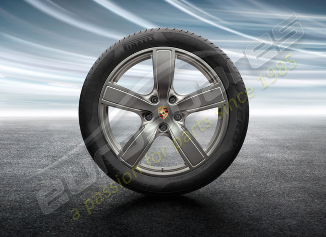 nuevo juego de llantas y neumáticos de verano cayenne sport classic de porsche 20 pulgadas - confort - pintado en platino (satinado brillante). número de pieza 9y0044640e (1)
