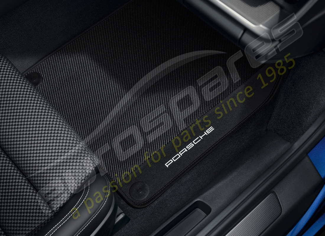 nuevo porsche carbono alfombras de piso con borde de cuero. número de pieza 992044814a (1)