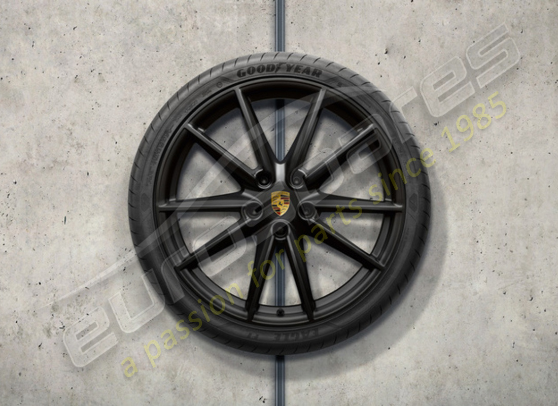 nuevo porsche 20-/21-inch juego de llantas y neumáticos de verano carrera s pintado en negro (satinado-brillo). número de parte 992044660c (1)