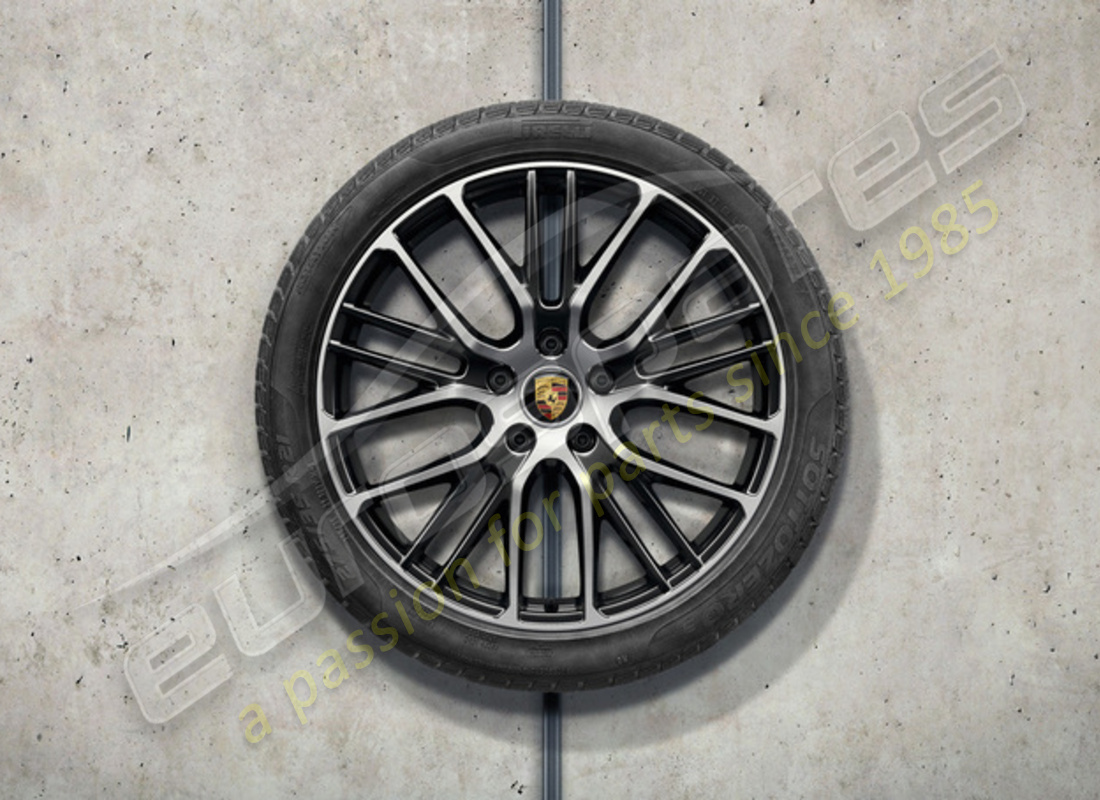 nuevo juego de ruedas y neumáticos deportivos de invierno de diseño exclusivo de porsche 21 pulgadas - pintados en negro (alto brillo). número de pieza 971044630s (1)