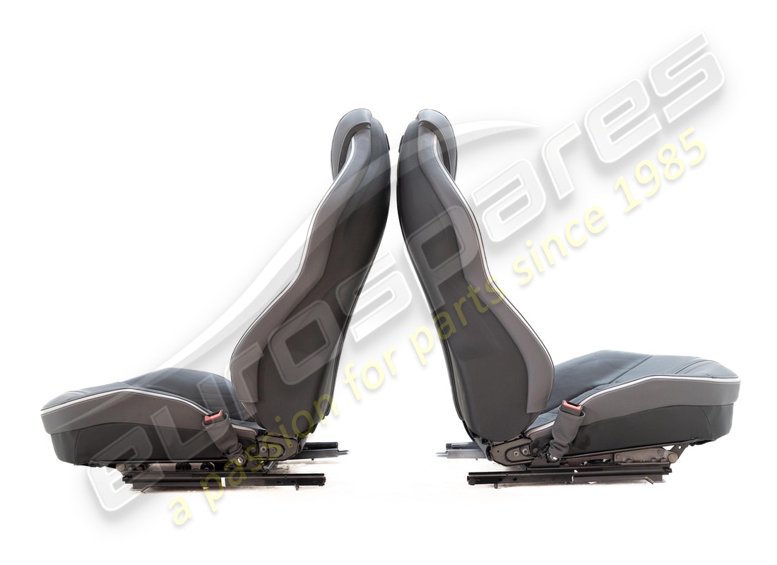 damaged eurospares full electric std style seats with alcantara centre & leather bolsters, horse stitched on headrest,. part number eap1563082 (17)