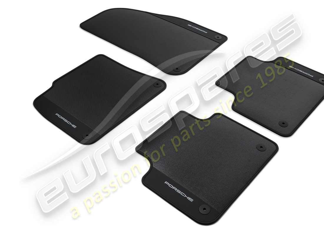 nuevo porsche carbono alfombras de piso con borde de cuero. número de pieza 9y0044844 (3)