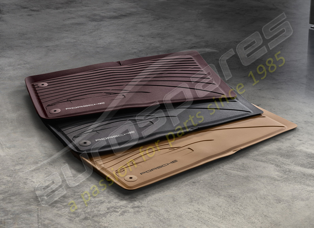 nuevo porsche para todo clima alfombras de piso, negro. número de pieza 971044800a1e0 (2)