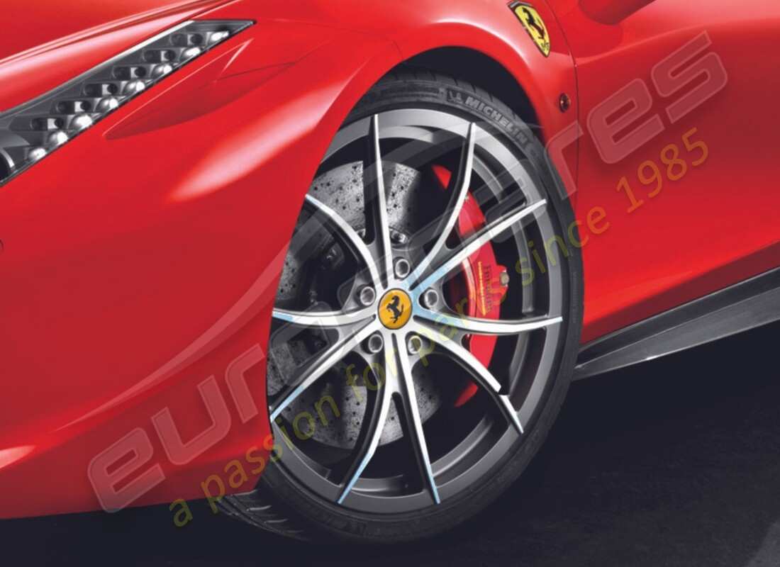 juego de ruedas nuevo ferrari (formado grigio corsa pulido diamante) 20 pulgada con pernos. número de pieza 70002004 (2)