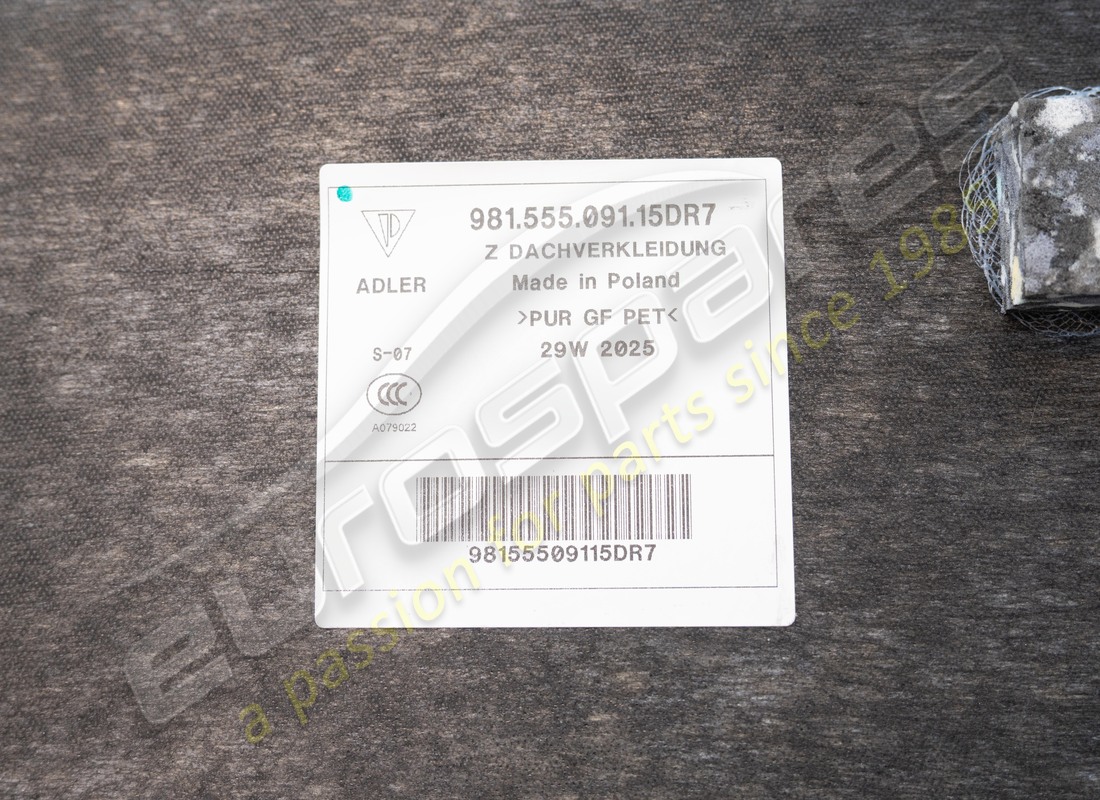 nuevo panel de techo porsche gris ágata. número de pieza 98155509115dr7 (5)