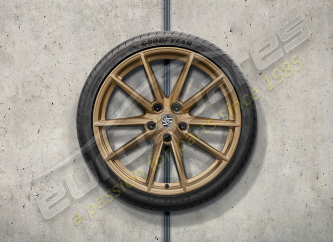 nuevo juego de ruedas y neumáticos de verano carrera s pintados en aurum (satinado brillo). número de pieza 992044660d (1)