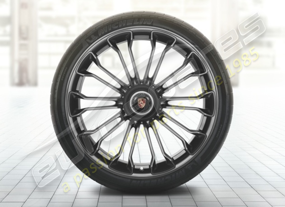 nuevo juego de ruedas y neumáticos de verano de porsche 20/21 pulgadas - pintados en platino (satinado-mate). número de pieza 91804460004 (1)