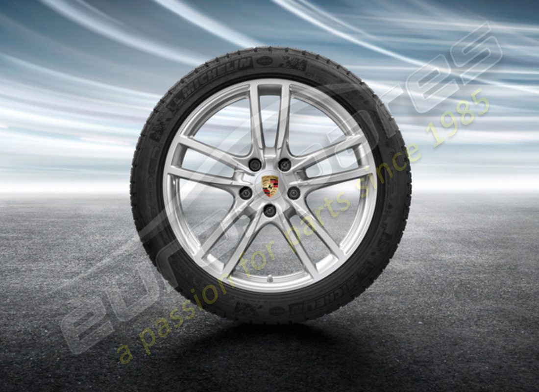 nuevo juego de ruedas y neumáticos de invierno cayenne sport de porsche 20 pulgadas. número de parte 9y0044630c (1)