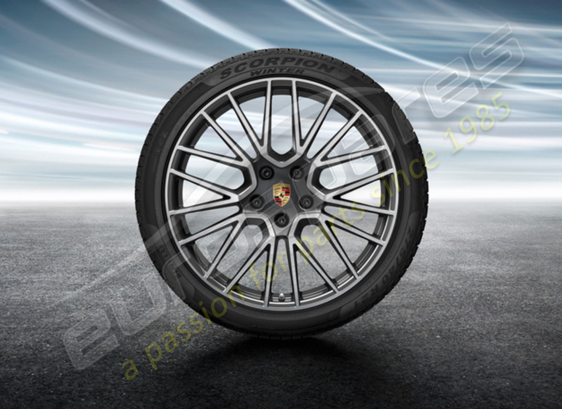 nuevo juego de ruedas y neumáticos de invierno con diseño rs spyder de porsche 21 pulgadas. número de pieza 9y0044630h (1)