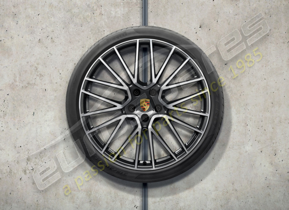 nuevo juego de ruedas y neumáticos de verano con diseño rs spyder de porsche 22 pulgadas. número de pieza 9y0044640n (1)