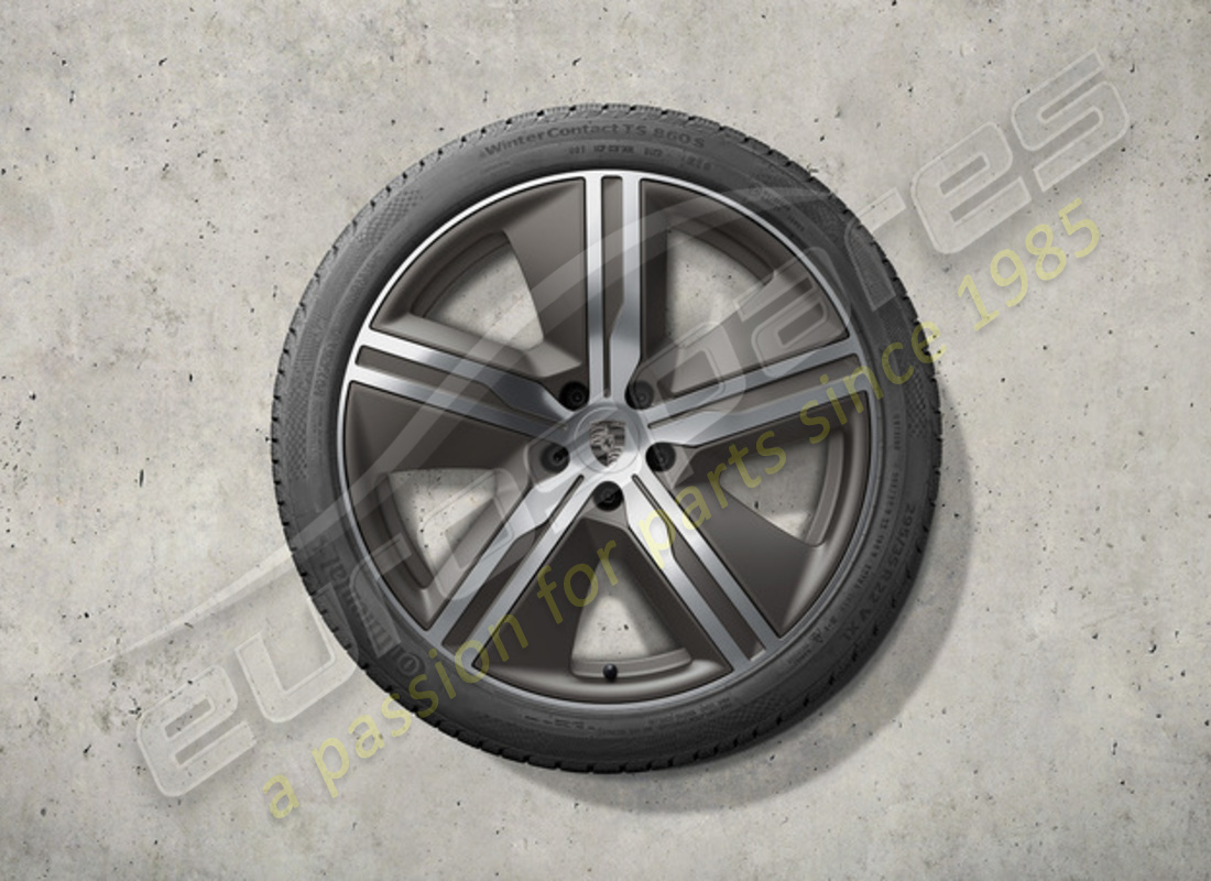 nuevo juego de ruedas y neumáticos de invierno de diseño exclusivo de porsche 22 pulgadas - pintados en turbonita. número de pieza 95c044600p (1)
