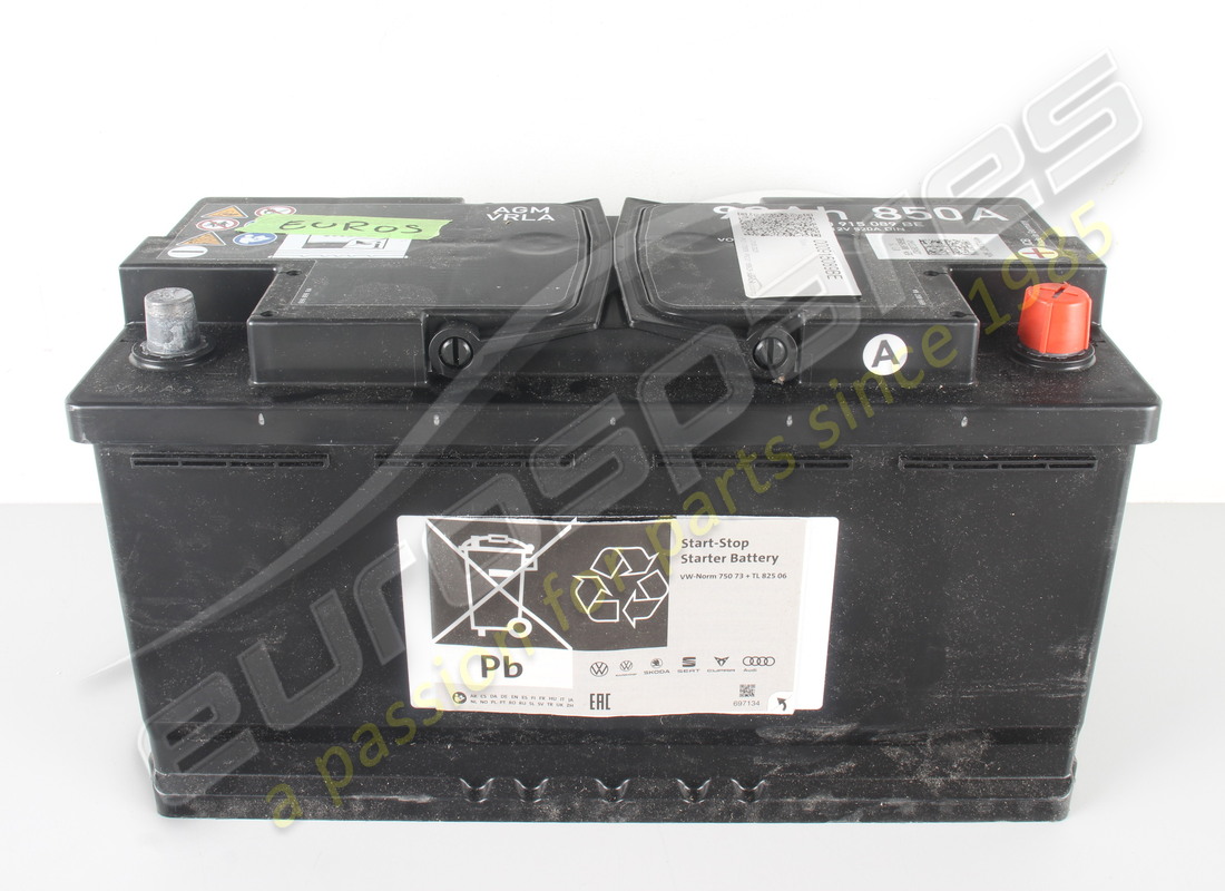batería nueva lamborghini, llena y cargada (batería agm, pero se necesita un kit de cableado para su instalación. utilice también el kit de cableado 4ml998105). número de pieza 000915089be (1)