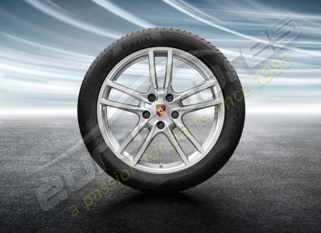 nuevo juego de ruedas y neumáticos de verano cayenne sport de porsche 20 pulgadas. número de parte 9y0044640c (1)