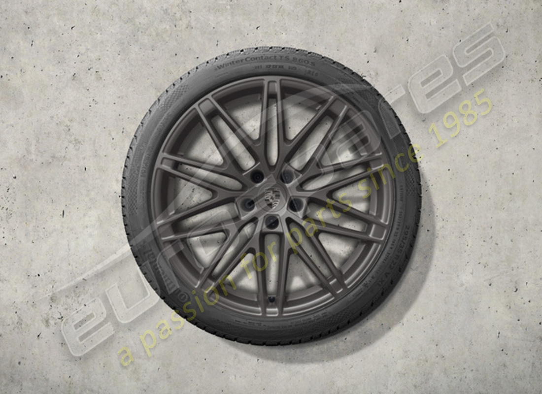 nuevo juego de ruedas y neumáticos de invierno con diseño rs spyder de porsche 22 pulgadas - pintado en turbonita. número de pieza 95c044600k (1)