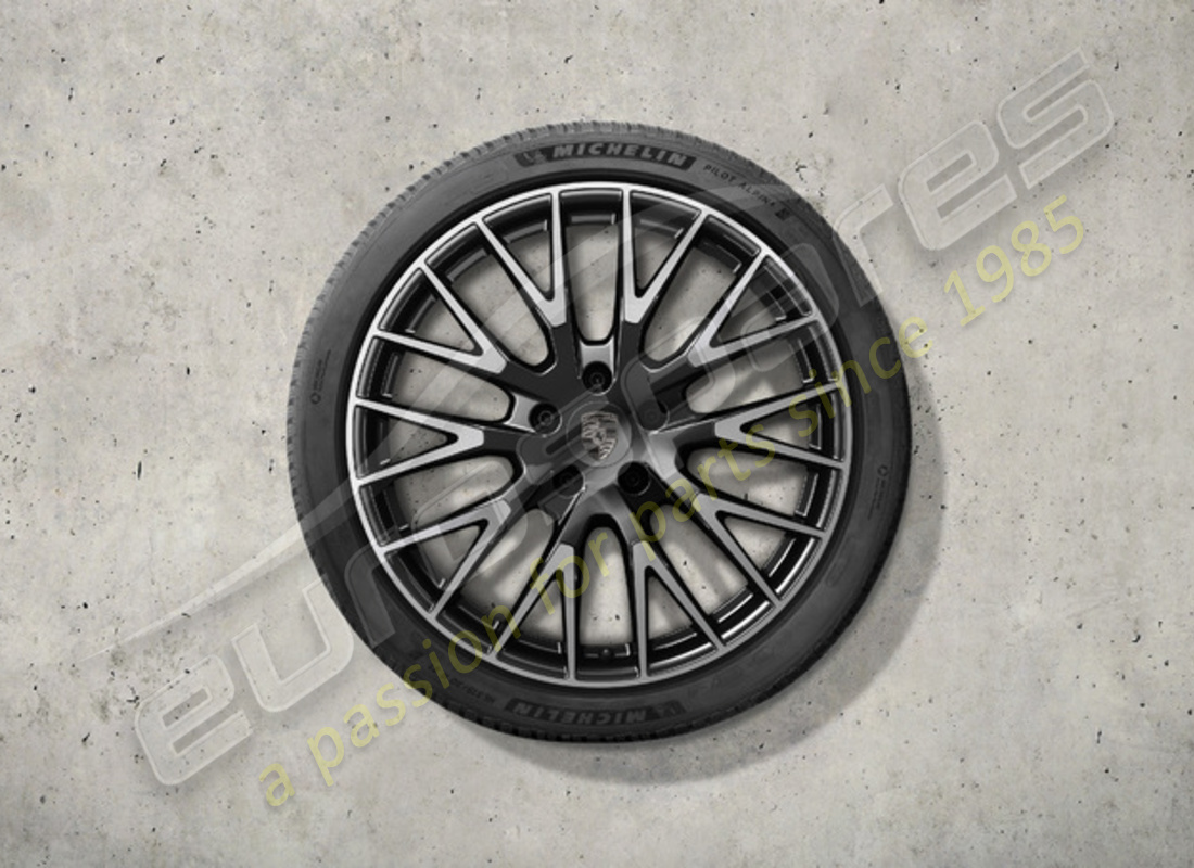 nuevo juego de ruedas y neumáticos de invierno de diseño exclusivo porsche 21-inch - pintados en negro (alto brillo). número de pieza 976044600k (1)