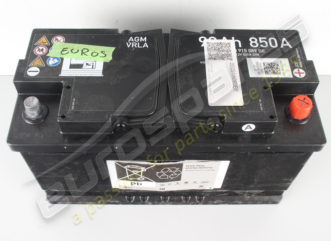 batería nueva lamborghini, llena y cargada (batería agm, pero se necesita un kit de cableado para su instalación. utilice también el kit de cableado 4ml998105). número de pieza 000915089be (3)