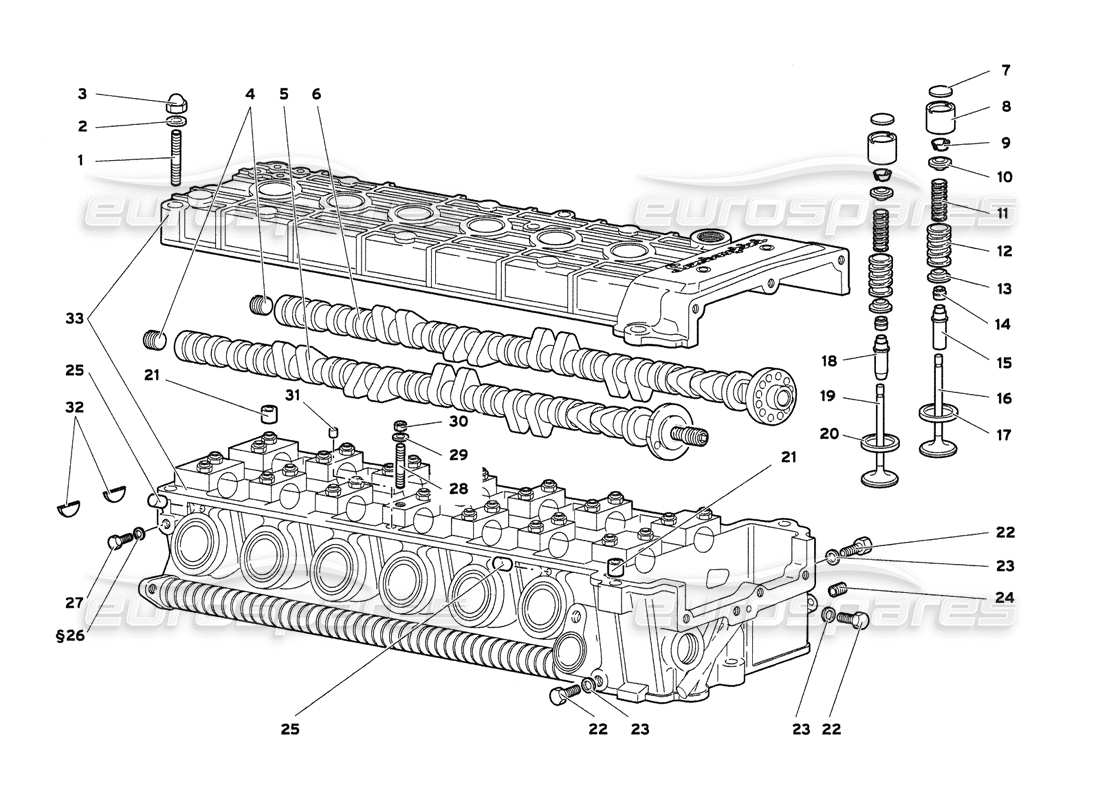 lamborghini diablo 6.0 (2001) diagrama de piezas de la culata izquierda